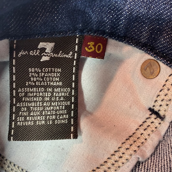 7 for all mankind dark wash dojo blue jeans size 30 - Picture 3 of 13